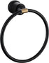 MsKorong SUS304 Stainless Steel Round Shape Black Towel Ring Hand Towel Holder Wall Mounted Rustproof Matte Black Bathroom Towel Holder for Toilet Kitchen Bathroom Hardware Accessories