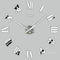 VinJoyce 3D DIY Large Wall Clocks for Living Room Decor, Wall Stickers Clocks for Living Room Decor, Silent, Modern Wall Clock for Kitchen, Office, School, Home, Bedroom, Living Room (Roman Silver)