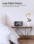 Digital Alarm Clocks for Bedrooms, Ultra-Clear Curved Screen Bedside Clock with 6 Brightness Levels,Snooze,12H/24H Format, Adjustable Volume,3 Alarm Sounds for Nightstand Office Living Room,White
