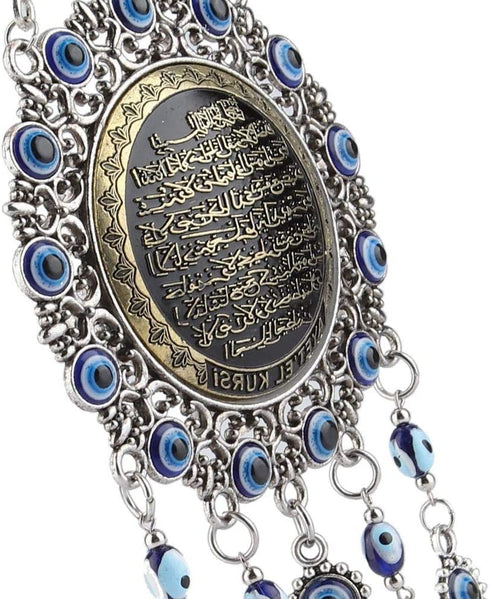 Turkish Blue Evil Eye Beads Ornament Amulet Delicate Blue Glass Pendant Home Lucky Protection Wall Hanging Decor - C