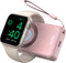 LVFAN 4000mAh Portable Charger for Apple Watch Series 8 7 6 5 4 3 2 1, iWatch Charger Power Bank Wireless Magnetic Battery Pack Travel Keychain Accessories Charger for Apple Watch SE Ultra, Pink