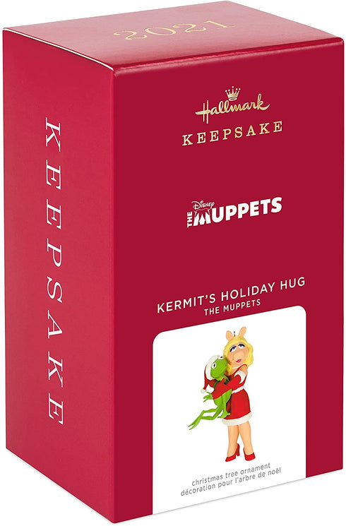Hallmark Keepsake Christmas Ornament 2021, The Muppets Kermit and Miss Piggy Kermit's Holiday Hug