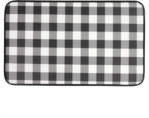 Sweet Home Collection Kitchen Floor Mat Memory Foam Anti Fatigue Durable Non Skid Rug for Long Standing Comforter, 30" x 18", Buffalo Check Black/White