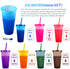 Color Changing Tumblers Cups with Lids & Straws - 7 Reusable Bulk Tumblers Plastic Cold Tumbler Cup Set for Adults Kids | 24oz Tumbler with Straw