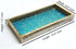 nu steel Luxury Aqua Marine Mirror Mosaic & Wood Tray for Bathrooms, Countertops, Jewelry, Perfume, Storage