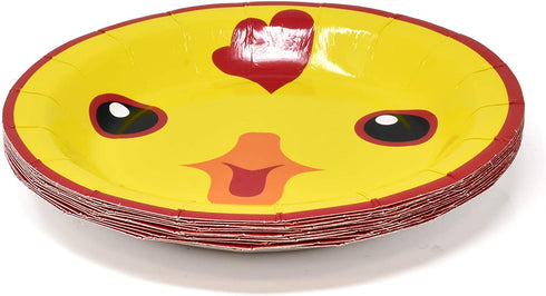 Chicken Farm Animal Barn Party Supplies Set 24 9" Plates 24 7" Plate 24 9 Oz Cup 50 Lunch Napkin for Yellow Chickens Barnyard Cowboy Cowgirl Farmhouse Birthday Baby Shower Disposable Tableware Decor