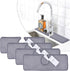 4PCS Kitchen Faucet Absorbent Mat, Fettorler Splash Guard for Sink, Microfiber Sink Splash Catcher Behind Faucet, Ultra Absorbent & Faster Drying Mat for Farmhouse, Bathroom, RV, 15 x 5.3 Inch, Grey