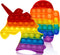 Pack of 2 - Bakshee Push Pop Bubble Fidget Sensory Toy for Stress, Anxiety - Poppet Fidget Toy to Improve Focus - Gift for Autism Special Needs, Kids, Girls, Boys ( Rainbow - Unicorn and)