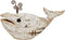 Wood Whale Nautical Tabletop Decor Rustic Whale Animal Figurine Distressed Wooden Whale Sculpture Shelf Sitter Home Decoration