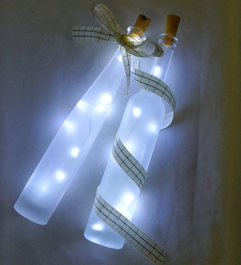 Decorman Wine Bottle Cork Lights, 20 Pack 20 LED Cork Shape Silver Copper Wire LED Starry Fairy Mini String Lights for DIY/Decor/Party/Wedding/Christmas/Halloween (Cool White)