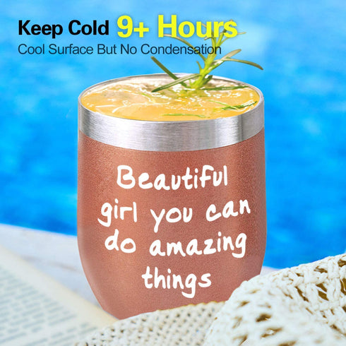 Beautiful Girl You Can Do Amazing Things Tumbler Cup Encouragement Inspirational Gift for Women Daughter Sister Friend Colleague Christmas Birthday Present,gifts for women, gifts for mom