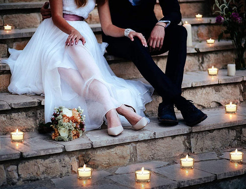 LAMORGIFT Glass Tealight Candle Holder Set of 24 - Clear Tea Lights Candle Holders for Wedding Centerpieces& Party Decorations& Home Decor