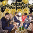 DUILE 72pc/set Happy New Year Decorations 2022 New Years Eve Party Decorations Supplies Include Paper Flower New Year Banner Balloons Curtains Foil Star Balloons for Happy New Year Party