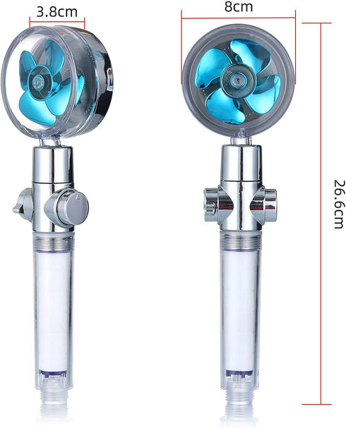 HERLLY High Pressure Shower Head with Handheld,Angle-adjustable Showerhead with Turbofan,Hydro Jet Shower Head with Shower Bracket Holder and Filter,for Detachable and One-click Pause Button Function