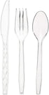 Clear Plastic Cutlery | Heavy Duty & Solid Disposable Silverware Utensils Set | Perfect for Weddings, Buffets, Luncheon & More | 180 Forks, 120 Spoons & 60 Knives Combo Pack | 360 Count