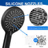 Luxsego High Pressure Shower Head with Handheld, 4 Spray Settings with Anti-Clogging Silicone Nozzles, 59" Stainless Steel Hose and Adjustable Bracket (Black)