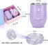 Wine Tumbler Gifts for Women, Purple Birthday Gifts for Women Friends, Stainless Steel Insulated Stemless Wine Tumbler Glass with Lid Socks