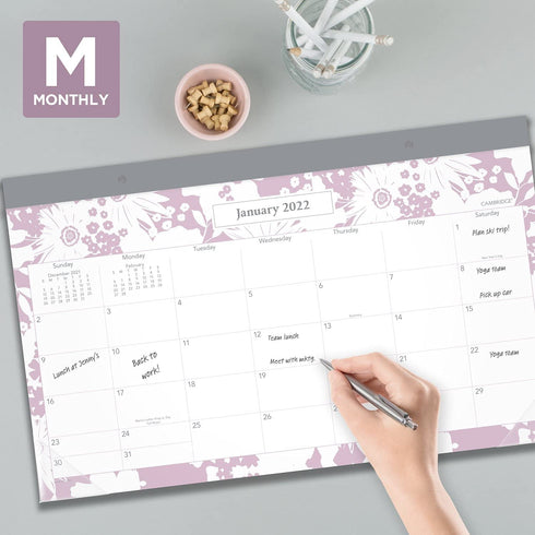 2022 Desk Calendar, Cambridge Desk Pad Calendar, 17-3/4" x 11", Compact, Monthly, Zoey (1571-705)