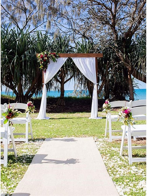 Chiffon Wedding Decorations White Chiffon Runners Christmas 27x120 Inch Romantic 2 Piece Table Linens for Bridal Shower Baby Shower Birthday Party Table Decor