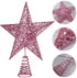 25cm CHRISTMAS Tree Iron Star Topper Glittering CHRISTMAS Tree Decoration Ornaments (Pink)