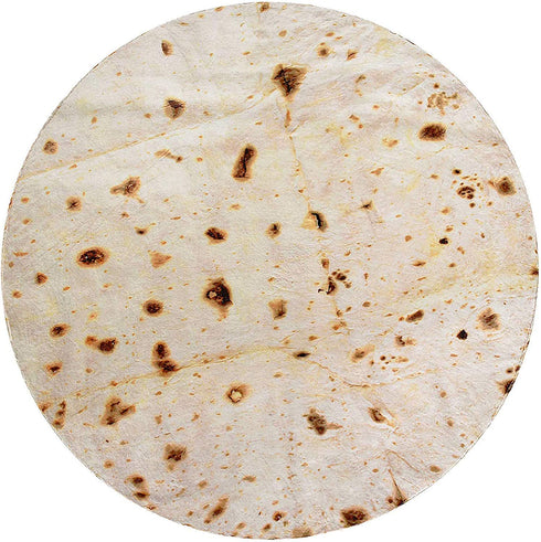 CASOFU Burritos Blanket, Double Sided Giant Flour Tortilla Throw Blanket, Novelty Tortilla Blanket for Your Family, 285 GSM Soft and Comfortable Flannel Taco Blanket for Adults. (Beige, 71 inches)