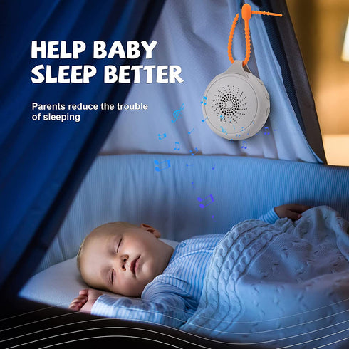 Portable Sound Machine, White Noise Machine with Night Light for Baby & Adults by COMSYNC, Sleep Soothers with 12 Soothing Sounds for Stroller or Car Seat , Rechargeable, Child Lock & Timer