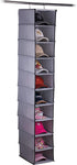 WRITENBACO Hanging Closet Hat Rack 10 Shelf Organizer, Baseball Caps and Hats Storage Holder (Grey)