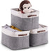 YOUDENOVA Storage Baskets for Organizing Set of 3, Large Collapsible Storage Bins with Handles for Organizing Towels, Toys, Clothes, Grey