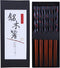 Antner 5 Pairs Hardwood Chopsticks Reusable Japanese Style Natural Wood Chop Stick Hand-Carved Chopstick Gift Set, 9 Inches