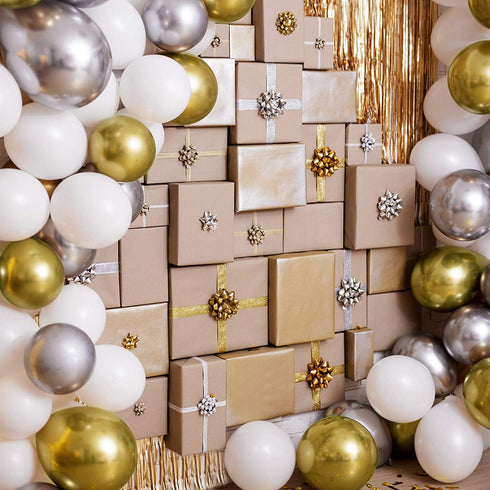 RUBFAC 92pcs Metallic Gold Balloons Chrome Gold Balloon Different Sizes 18 12 10 5 Inch Gold Latex Balloons for Birthday Party Graduation Baby Shower