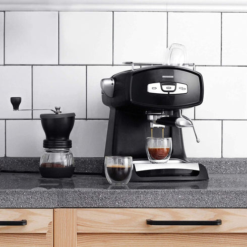 Sweese 408.101 Espresso Cups - 4 Ounce (Top to The Rim), Double-Wall Insulated Glasses - Handmade Glass - Set of 4