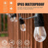 YEEMATOP Solar Powered Outdoor String Lights,27FT Patio Lights with 12 LED Shatterproof Bulbs,1W LED Shatterproof Vintage Edison Bulbs,Indoor String Lights 4 Light Mode,Pro - Waterproof (Warm White)