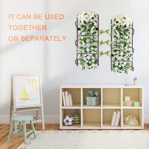Bextsrack Towel Rack Wall Mounted Metal Wine Rack Towel Shelf Holder Storage with 6 Compartments for Bathroom Hand Towels, Washcloths - Bronze