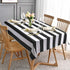 ASPMIZ Black and White Striped Tablecloth for Rectangle Tables, Geometric Line Waterproof Table Cloth for Kitchen Dining Room, Tablecloth Rectangle 60? x 84?
