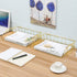 Superbpag 2 Packs Stackable Horizontal Metal File Letter Trays Organizer for Desk,Gold