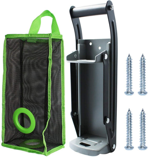 Ansoon Metals Can Crusher 16 oz/ 12 oz Compactor, Heavy-Duty Wall Mounted Bottle Can Opener Smasher for Seltzer, Soda, Beer Cans and Bottles Eco-Friendly Recycling Tool (Silver)