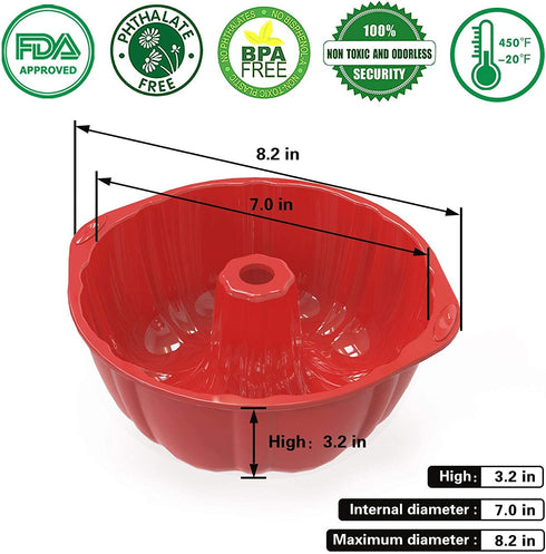 1x Silicone Bread Pans + 2x Silicone Bundt Pans