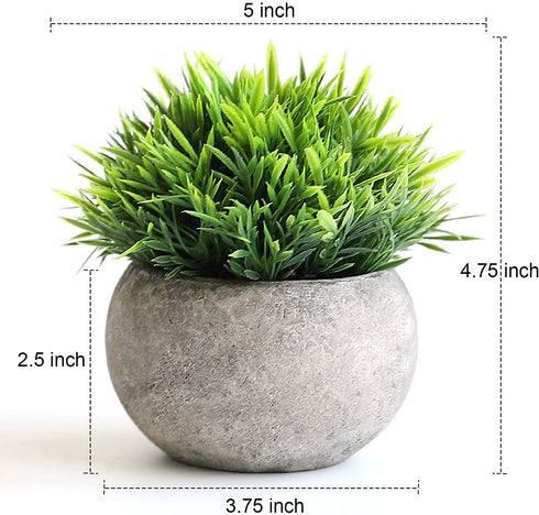 THE BLOOM TIMES 2 Pcs Fake Plants for Bathroom/Home Office Decor, Small Artificial Faux Greenery for House Decorations (Potted Plants)
