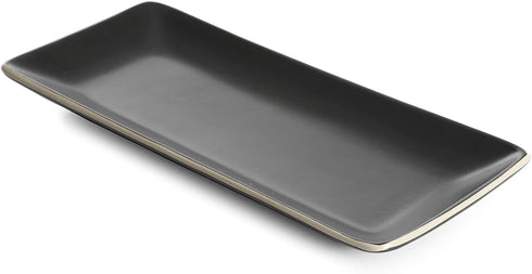 Gibson Elite Soho Lounge Dinnerware Set, (2) Platter, Matte Black