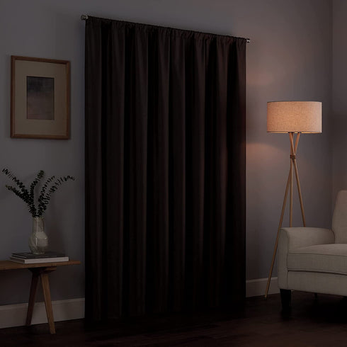 ECLIPSE Kendall Modern Blackout Thermal Rod Pocket Window Curtain for Bedroom or Living Room (1 Panel), 42" x 84", Denim