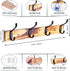 Wall Mounted Coat Rack Ethuh Rustic Wall Hook Solid Wood Hat Hanger Entryway Hanging Coat Rack4 Silver Metal for Entryway, only 1screws to Hold The Hooks Rack (Carbonization Black)