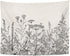 Emvency Tapestry Floral Border Herbs and Wild Flowers Botanical Engraving Style Black and White Home Decor Wall Hanging 60" x 80" Inches Print for Living Room Bedroom Dorm
