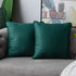 WLNUI Set of 2 Christmas Forest Green Pillow Covers 16x16 Inch Rustic Cute Pom Poms Decorative Throw Pillow Covers Square Cushion Case for Farmhouse Home Couch Sofa Decor