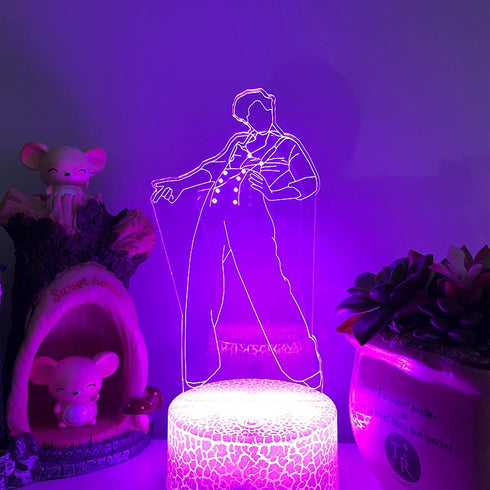 3D Anime Lamp,Harry & Styles Night Light with Touch Sensor,Gifts for Kids,Boys Girls,Color Changing LED, Bedroom, One&Direction Merch March Vinyl Anime Lamp, Cardboard Cutout