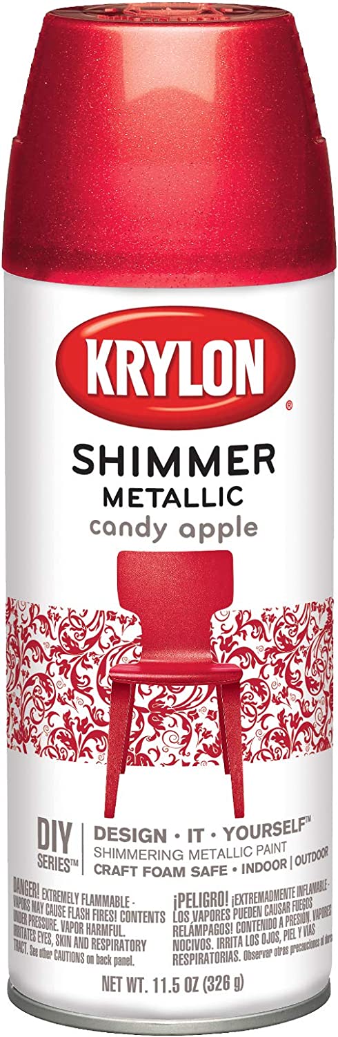 Krylon K03931000 Shimmer Metallic Aerosol Paint, 11.5 Fl Oz (Pack of 1), Candy Apple, 6 1