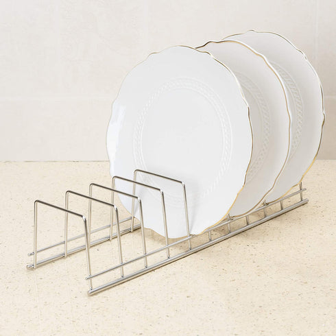iPEGTOP Roll Up Dish Drying Rack with 304 Stainless Steel Plates Holder Pot Lid Organizer, Over the Sink Kitchen Foldable Multipurpose Dish Drainer Rack for Fruits Vegetable,16.9" x 12.6"