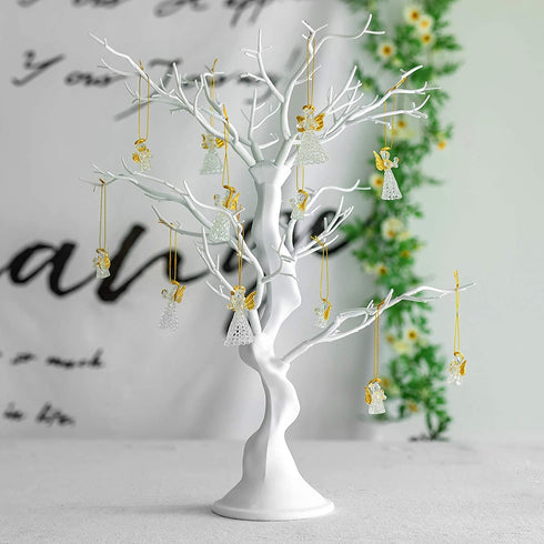 Sziqiqi White Artificial Tree for Tree Centerpiece for Weddings Christmas Birthday Party Home Indoor Outdoor Decoration 23 inches