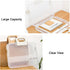 Lemical Portable Plastic Transparent File Boxes with Handle A4 Large Capacity Heavy Duty File Boxes Plastic Transparent Paper Storage Boxes Portable Documents Case Storage Boxes File Organizer Boxes