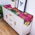 BedSweet Linen Burlap Table Runner Dresser Scarves for Dining Room Tropical Leaf Flowers Hibiscus Plumeria Floral Plant Theme Table Runners for Farmhouse Kitchen,Machine Washable 13 x 108 Inch