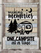 Camper RV Shower Curtains for Bathroom, Farmhouse Camping Fabric Shower Curtain Accessories for Travel Trailers, Happy Camp Decorations Bathroom Set Decor Hooks Included (47" W X 64" H)
